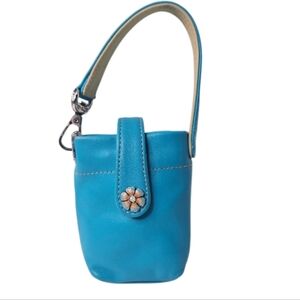 Brighton Vintage Leather Phone Case / Mini Bag in Blue